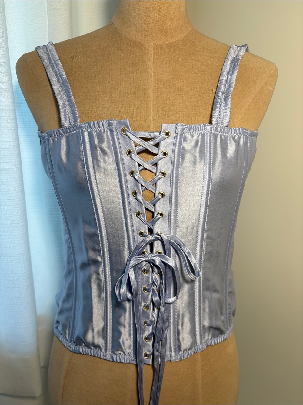 Victoria’s Secret Blue Silk Corset Top Size L